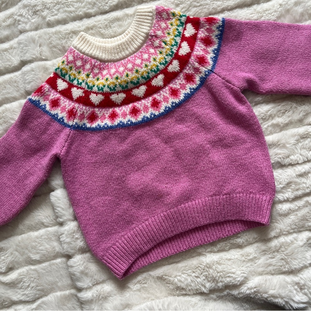Like new old navy heart fair isle sweater